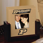 Purdue Boilermakers NCAA College Art Glass Photo Frame Coaster Set