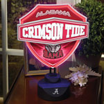 Alabama Crimson Tide NCAA College Neon Shield Table Lamp