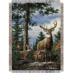 Hautman Bros. King Stag 48" x 60" Metallic Tapestry Throw