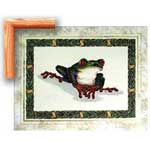 Tropical Sun Frog - Contemporary mount print with beveled edge