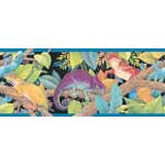 Colorful Lizards Wall Border with Blue Trim