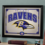 Baltimore Ravens NFL Framed Glass Mirror