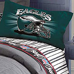 Philadelphia Eagles Queen Size Pinstripe Sheet Set