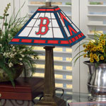 Boston Red Sox MLB Stained Glass Mission Style Table Lamp