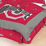 Ohio State Buckeyes 100% Cotton Sateen Full Bed Skirt - Red
