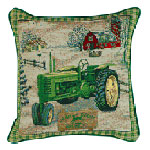 John Deere Tractor Antique Tapestry Throw Pillow