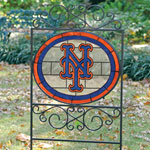 New York Mets MLB Stained Glass Outdoor Yard Sign