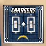 San Diego Chargers NFL Art Glass Double Light Switch Plate Cover