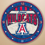 Arizona Wildcats NCAA College 12" Round Art Glass Wall Clock