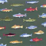 Gone Fishing Pillow Case - Green Fish