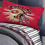 San Francisco 49ers Queen Size Pinstripe Sheet Set