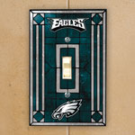 Philadelphia Eagles NFL Art Glass Single Light Switch Plate Cover