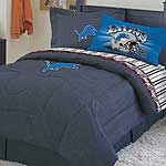 Detroit Lions NFL Team Denim Twin Comforter / Sheet Set