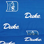 Duke Blue Devils 100% Cotton Sateen Twin XL Dorm Sheet Set - Blue