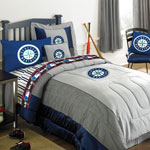 Seattle Mariners MLB Authentic Team Jersey Bedding Twin Size Comforter / Sheet Set