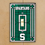 Michigan State Spartans NCAA College Art Glass Single Light Switch Plate Cover