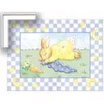 Bunny Naptime - Contemporary mount print with beveled edge