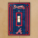 Atlanta Braves MLB Art Glass Single Light Switch Plate Cover