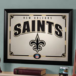 New Orleans Saints NFL Framed Glass Mirror