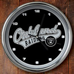 Oakland Raiders NFL 12" Chrome Wall Clock