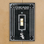 Chicago White Sox MLB Art Glass Single Light Switch Plate Cover