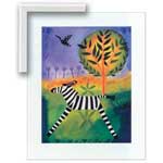 Zebra - Contemporary mount print with beveled edge