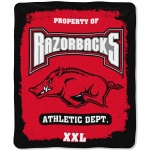 Arkansas Razorbacks College "Property of" 50" x 60" Micro Raschel Throw