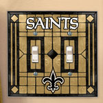 New Orleans Saints NFL Art Glass Double Light Switch Plate Cover