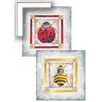 Bug Collection (2pcs) - Contemporary mount print with beveled edge