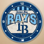 Tampa Bay Devil Rays MLB 12" Round Art Glass Wall Clock