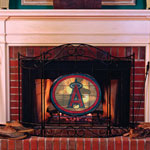 Los Angeles Anaheim Angels MLB Stained Glass Fireplace Screen