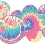 Tie-Dye Symbols Light Wall Border