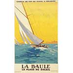 La Baule - Vintage Sailing - Contemporary mount print with beveled edge