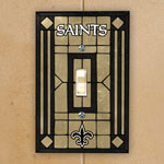 New Orleans Saints NFL Art Glass Single Light Switch Plate Cover