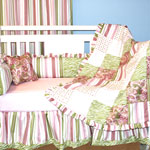 Tickled Pink Nu-Suede Zebra Lime Four Piece Crib Set