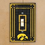 Iowa Hawkeyes NCAA College Art Glass Single Light Switch Plate Cover