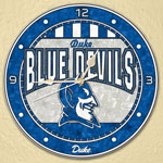Duke Blue Devils NCAA College 12" Round Art Glass Wall Clock