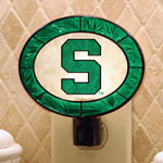 Michigan State Spartans NCAA College Art Glass Nightlight