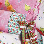 Amanda Fancy Headboard Bolster Pillow - Pink Flower