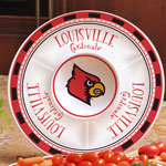 Louisville Cardinals NCAA College 14" Ceramic Chip and Dip Tray