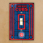 Chicago Cubs MLB Art Glass Single Light Switch Plate Cover