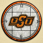 Oklahoma State Cowboys NCAA College 12" Round Art Glass Wall Clock