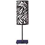 Blue Acrylic Lamp Base with Zebra Print Cylinder Shade