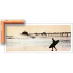 Surfer at Huntington Beach - Contemporary mount print with beveled edge