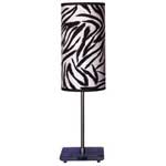 Blue Acrylic Lamp with Zebra Print Cylinder Shade