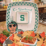 Michigan State Spartans NCAA College 14" Gameday Ceramic Chip and Dip Tray