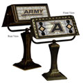 Army Black Knights US Military Art Glass Bankers Lamp