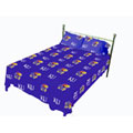 Kansas Jayhawks 100% Cotton Sateen Queen Sheet Set - Blue