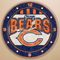 Chicago Bears NFL 12" Round Art Glass Wall Clock