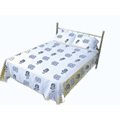 North Carolina Tarheels 100% Cotton Sateen Twin Sheet Set - White